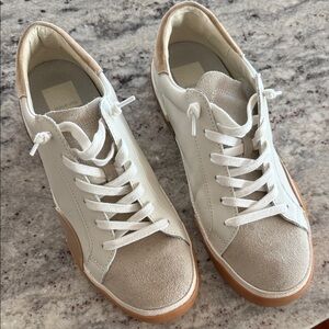 DV by Dolce Vita White and Tan Sneakers